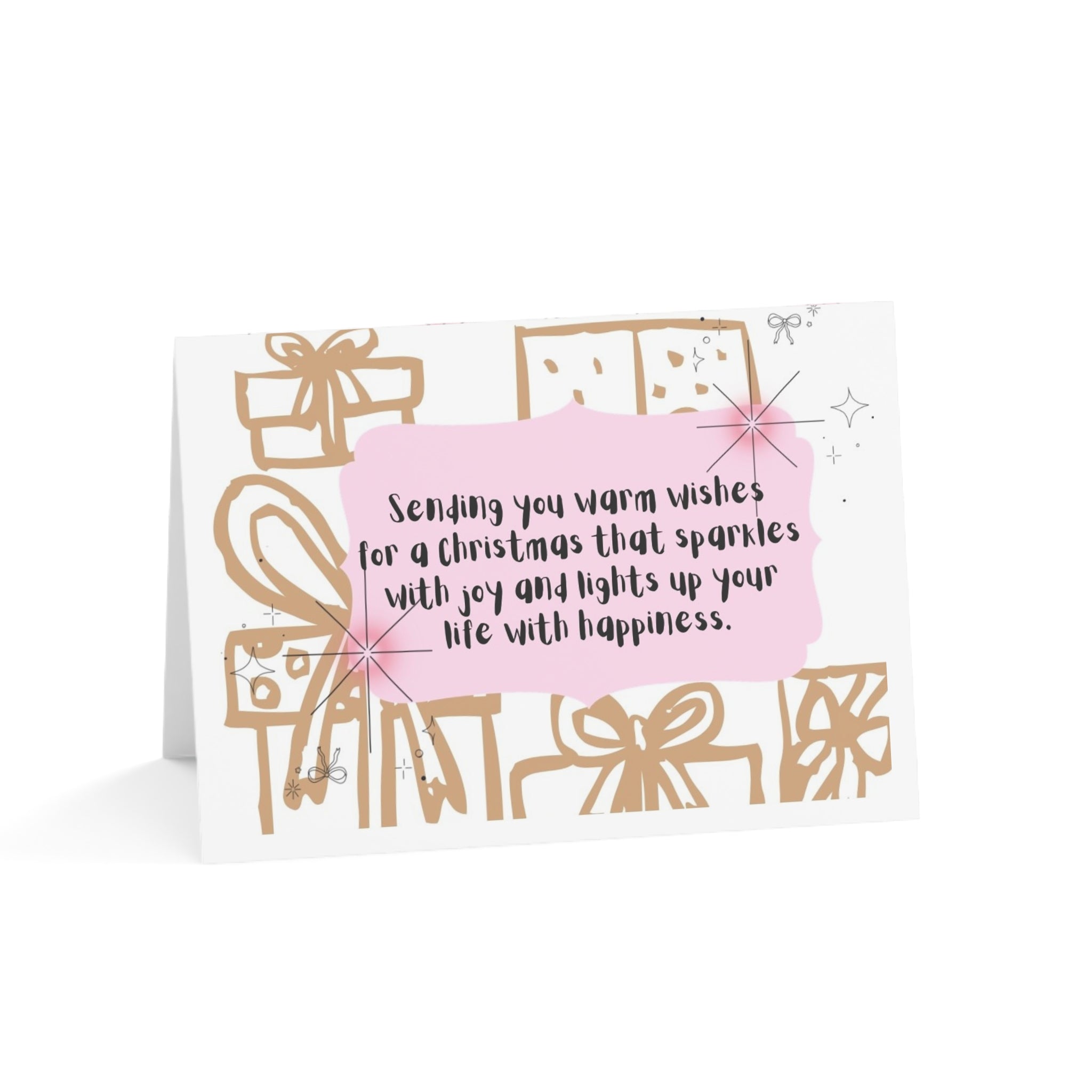 Christmas Greeting Cards - Sparkling Presents Design (Pack of 1, 10, 30, 50)