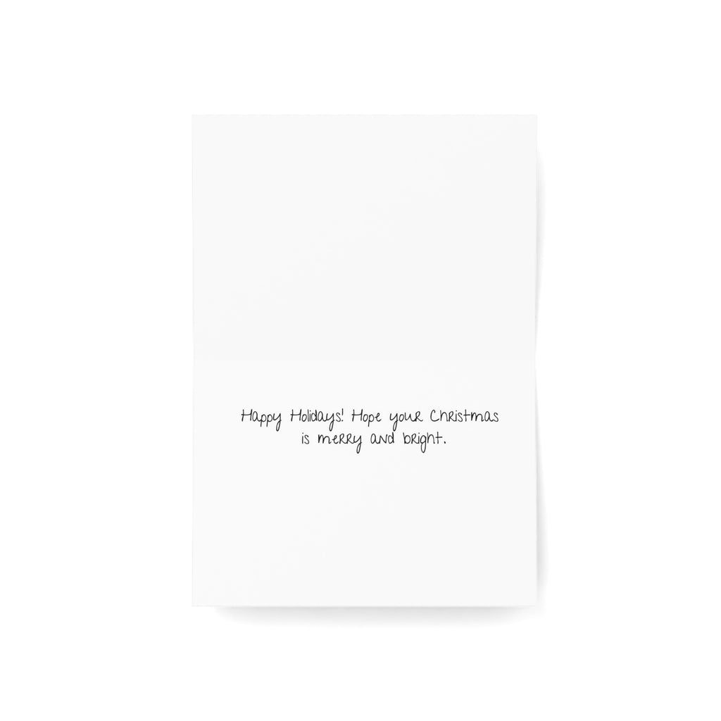 Holiday Tree Gift-Striped Greeting Cards — Pack of 1/10/30/50