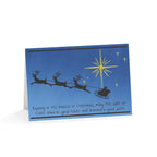 Christmas Star Greeting Cards – Religious Holiday Cards with Santa Silhouette (Pack of 1, 10, 30, 50)