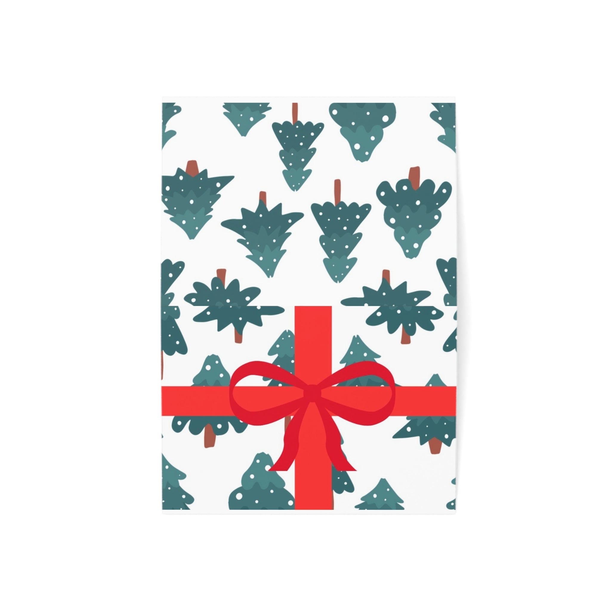 Holiday Tree Gift-Striped Greeting Cards — Pack of 1/10/30/50
