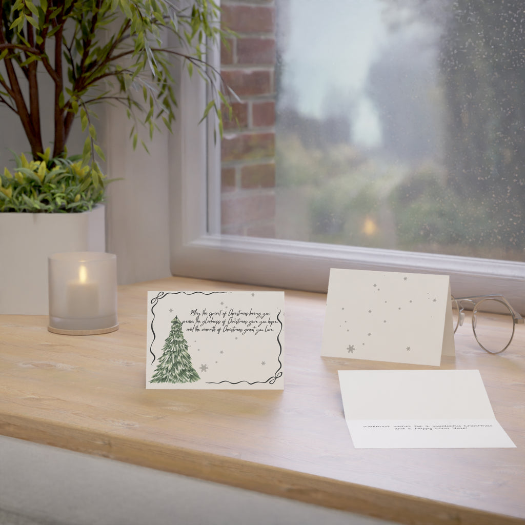 Holiday Greeting Cards  Tree Design (5, 10, 30, 50 pcs)